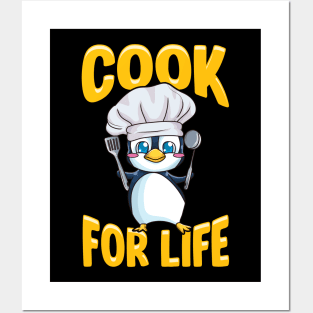 Cute Penguin Cook For Life Cooking Kitchen Animal Posters and Art